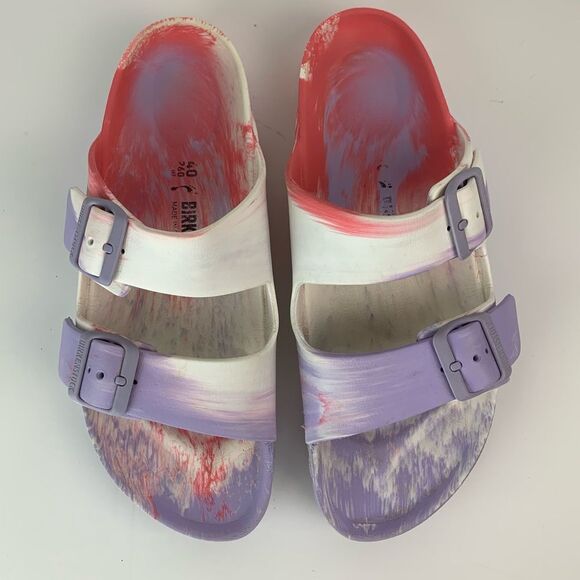 Birkenstock Women's Purple Arizona Eva Multicolor Fog Sandals Size 40 US 9/9.5 - Picture 2 of 13